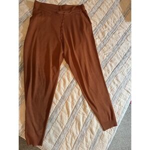 Nina Leonard Womens Quiet Luxury Knit Jogger Pants Drawstring Size L